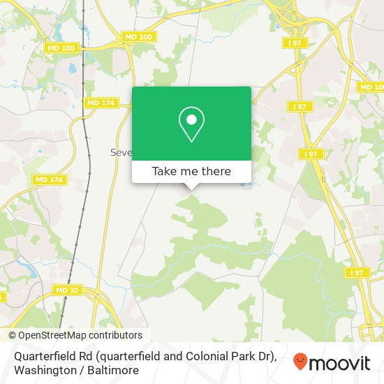 Mapa de Quarterfield Rd (quarterfield and Colonial Park Dr), Severn, MD 21144