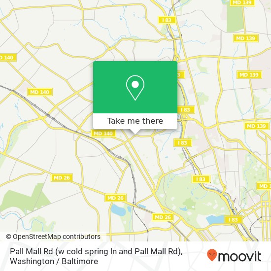 Mapa de Pall Mall Rd (w cold spring ln and Pall Mall Rd), Baltimore, MD 21215
