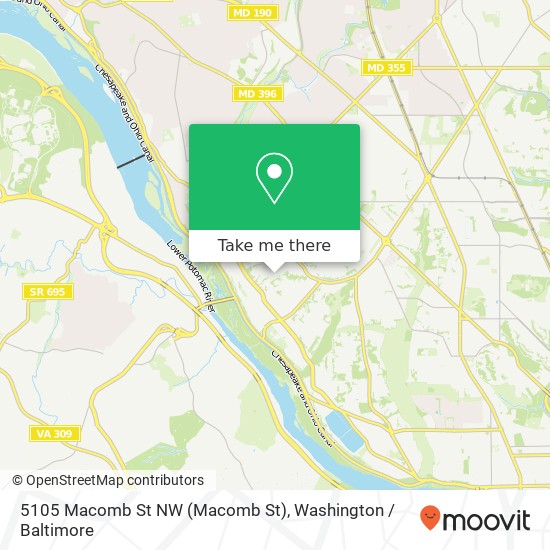 Mapa de 5105 Macomb St NW (Macomb St), Washington, DC 20016