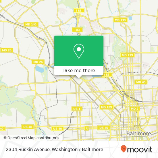 Mapa de 2304 Ruskin Avenue, 2304 Ruskin Ave, Baltimore, MD 21217, USA