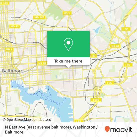 Mapa de N East Ave (east avenue baltimore), Baltimore, MD 21224