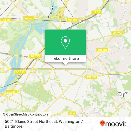 5021 Blaine Street Northeast, 5021 Blaine St NE, Washington, DC 20019, USA map