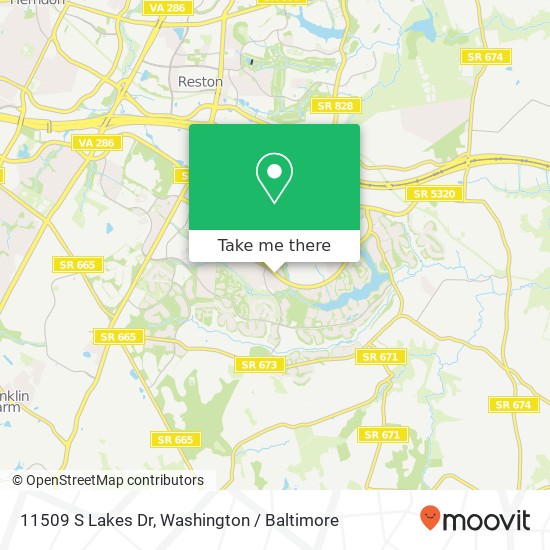 Mapa de 11509 S Lakes Dr, Reston, VA 20191