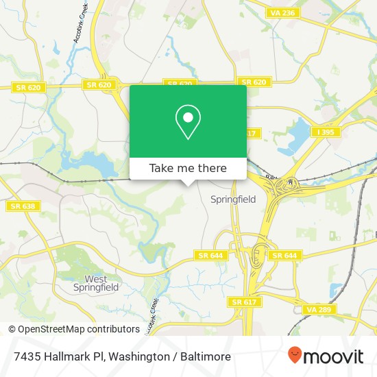 Mapa de 7435 Hallmark Pl, Springfield, VA 22150