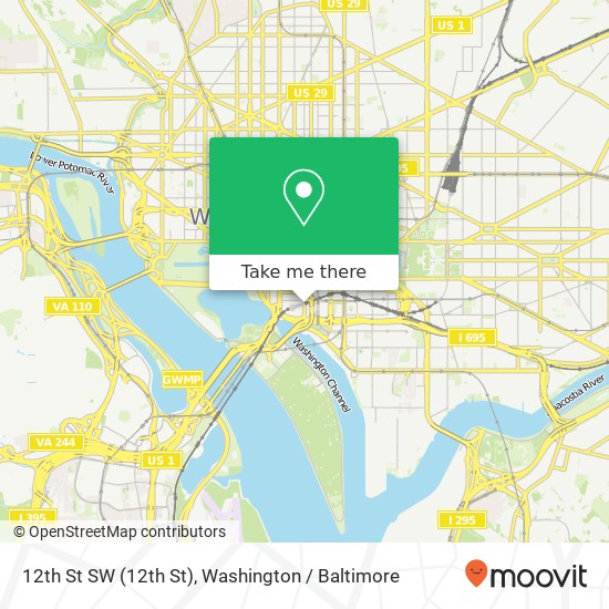 Mapa de 12th St SW (12th St), Washington (FORT MCNAIR), DC 20024