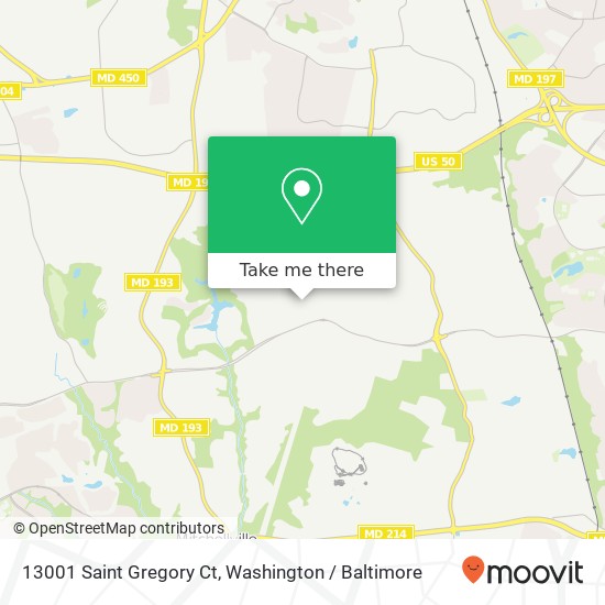 Mapa de 13001 Saint Gregory Ct, Bowie, MD 20721