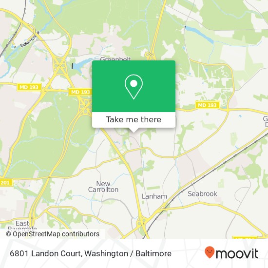 Mapa de 6801 Landon Court, 6801 Landon Ct, Greenbelt, MD 20770, USA