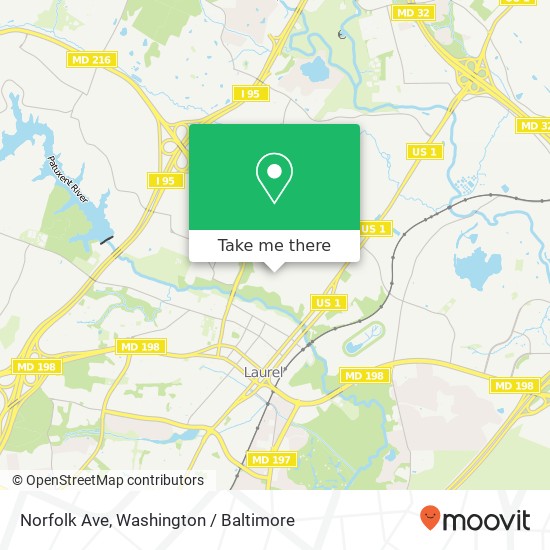 Mapa de Norfolk Ave, Laurel, MD 20723