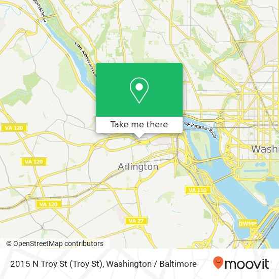 Mapa de 2015 N Troy St (Troy St), Arlington, VA 22201