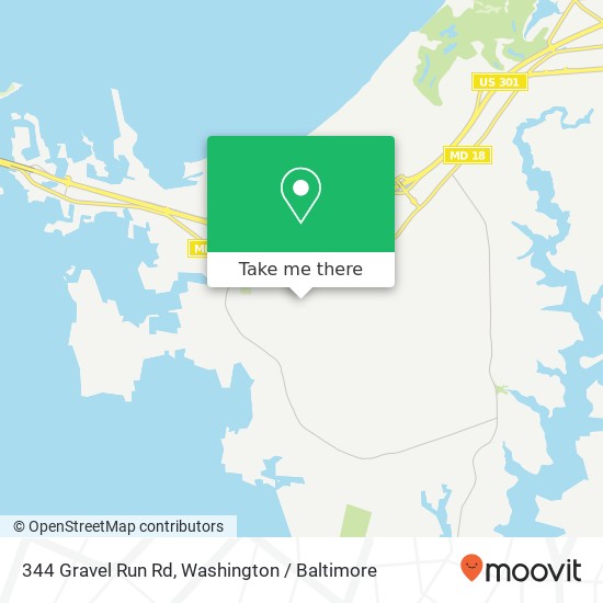 Mapa de 344 Gravel Run Rd, Grasonville, MD 21638
