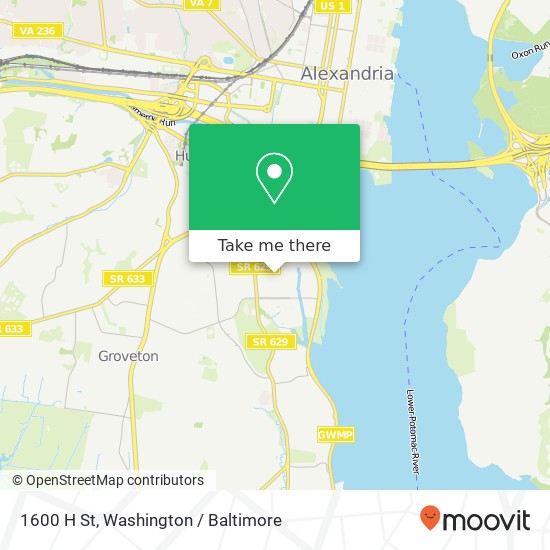 Mapa de 1600 H St, Alexandria, VA 22307