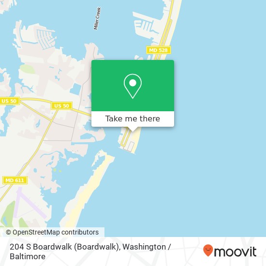 Mapa de 204 S Boardwalk (Boardwalk), Ocean City, MD 21842