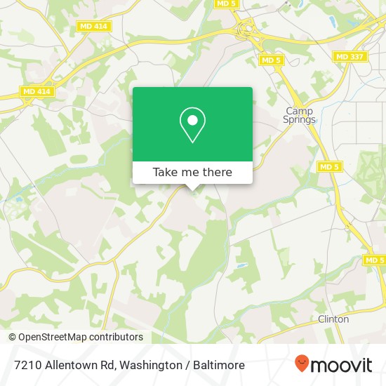 Mapa de 7210 Allentown Rd, Fort Washington, MD 20744