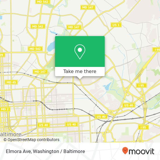 Mapa de Elmora Ave, Baltimore, MD 21213