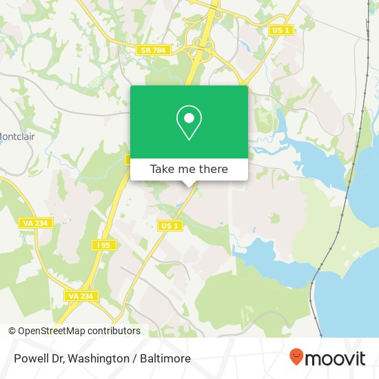 Mapa de Powell Dr, Woodbridge, VA 22191