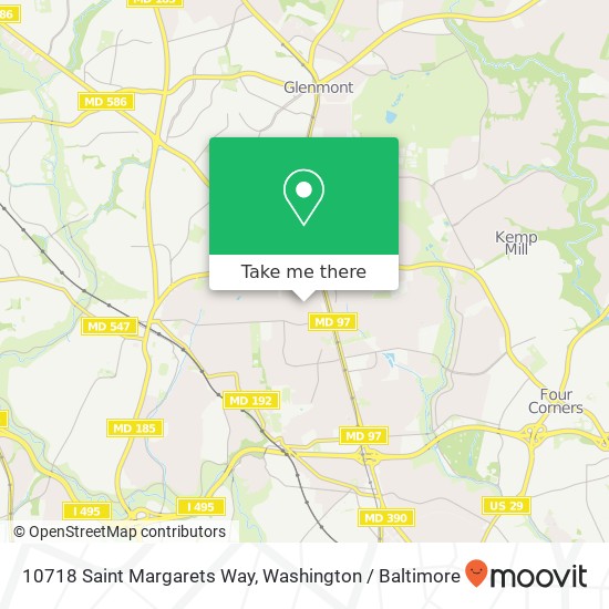 Mapa de 10718 Saint Margarets Way, Silver Spring, MD 20902