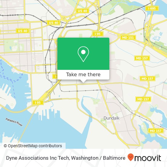 Mapa de Dyne Associations Inc Tech, 6218 Holabird Ave