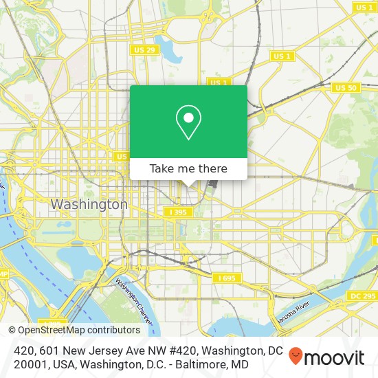 420, 601 New Jersey Ave NW #420, Washington, DC 20001, USA map