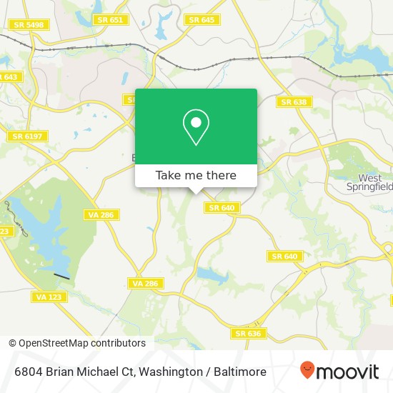 Mapa de 6804 Brian Michael Ct, Springfield, VA 22153