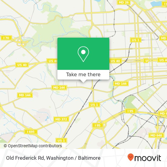 Mapa de Old Frederick Rd, Baltimore, MD 21229