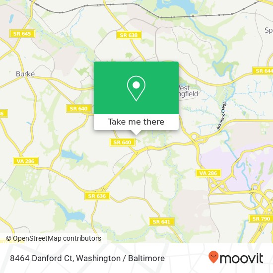 8464 Danford Ct, Springfield, VA 22152 map