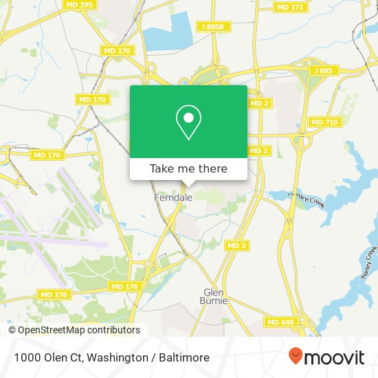 Mapa de 1000 Olen Ct, Glen Burnie, MD 21061