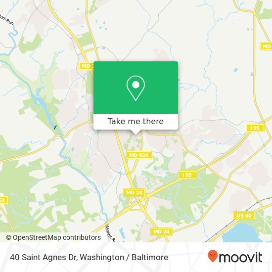 Mapa de 40 Saint Agnes Dr, Abingdon, MD 21009