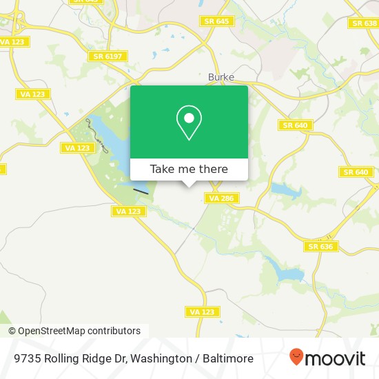 Mapa de 9735 Rolling Ridge Dr, Fairfax Station, VA 22039