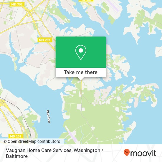 Mapa de Vaughan Home Care Services, 810 Back River Neck Rd