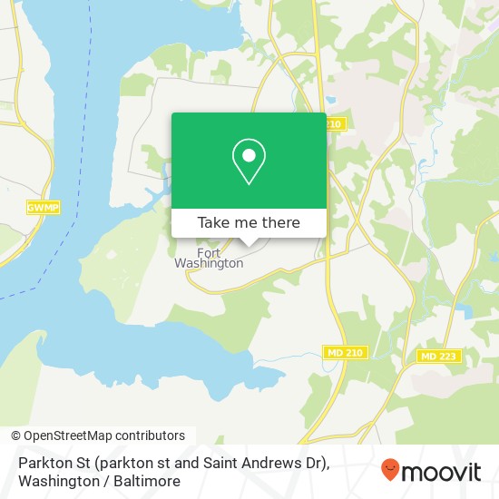 Mapa de Parkton St (parkton st and Saint Andrews Dr), Fort Washington, MD 20744