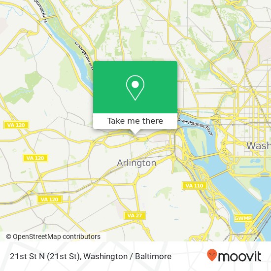 Mapa de 21st St N (21st St), Arlington, VA 22201