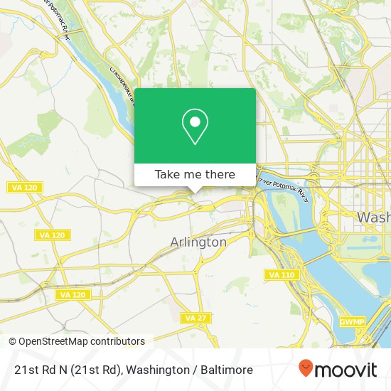 Mapa de 21st Rd N (21st Rd), Arlington, VA 22201