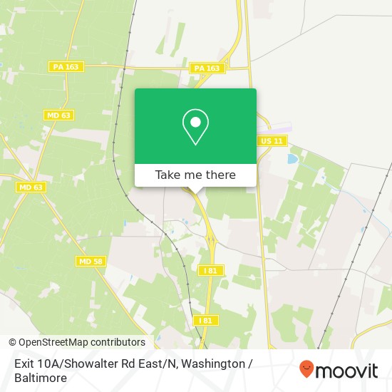 Mapa de Exit 10A/Showalter Rd East/N