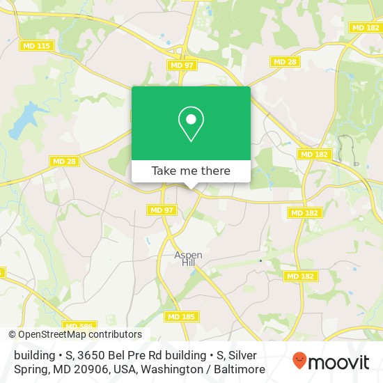 building  •  S, 3650 Bel Pre Rd building  •  S, Silver Spring, MD 20906, USA map