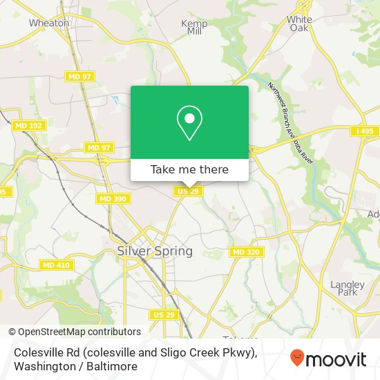 Mapa de Colesville Rd (colesville and Sligo Creek Pkwy), Silver Spring, MD 20901
