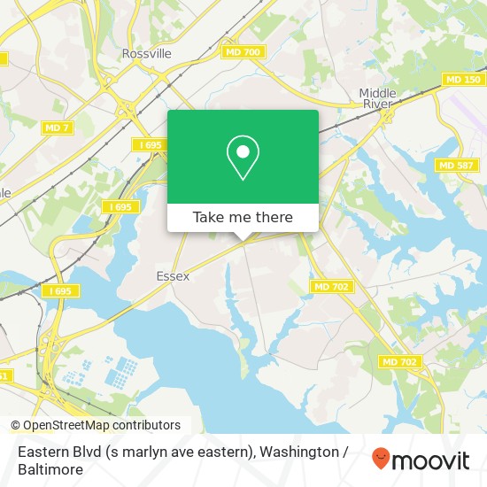 Mapa de Eastern Blvd (s marlyn ave eastern), Essex, MD 21221