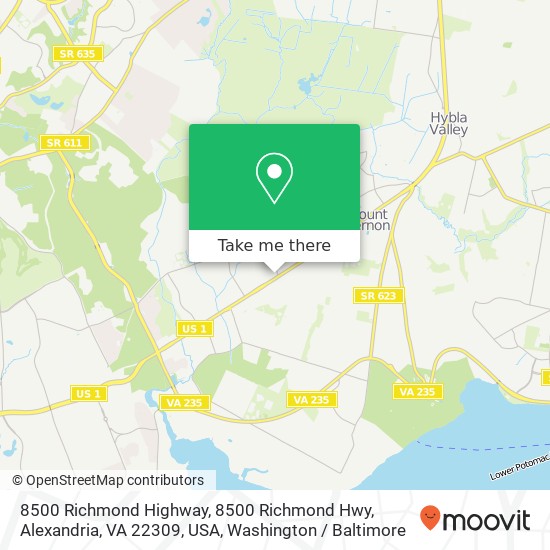 Mapa de 8500 Richmond Highway, 8500 Richmond Hwy, Alexandria, VA 22309, USA