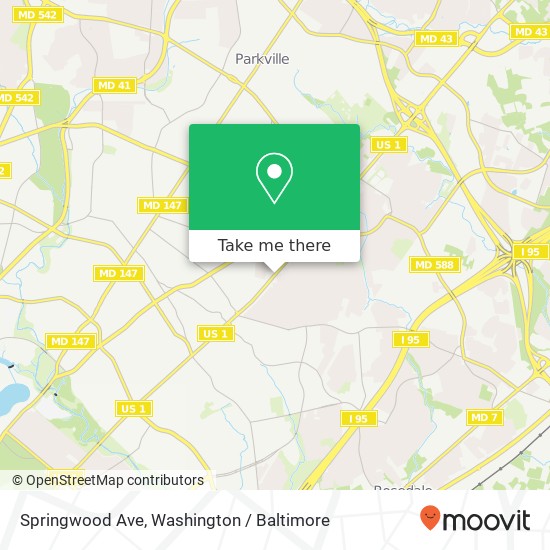 Mapa de Springwood Ave, Baltimore, MD 21206