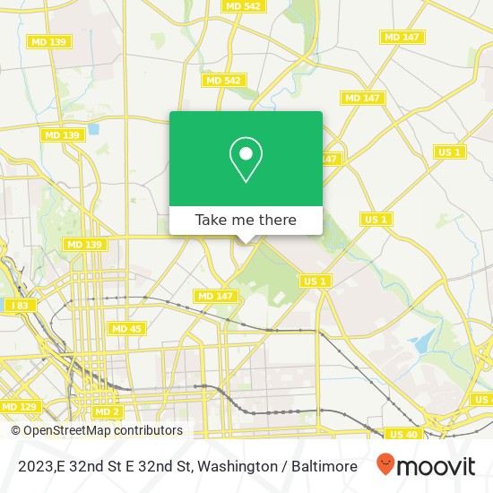 Mapa de 2023,E 32nd St E 32nd St, Baltimore, MD 21218