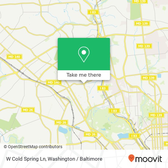 W Cold Spring Ln, Baltimore, MD 21209 map