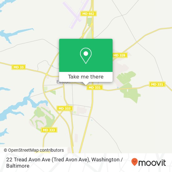 Mapa de 22 Tread Avon Ave (Tred Avon Ave), Easton, MD 21601