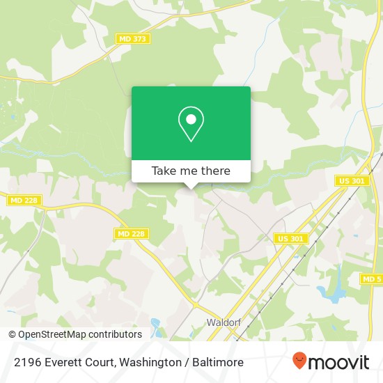 Mapa de 2196 Everett Court, 2196 Everett Ct, Waldorf, MD 20601, USA