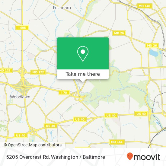 Mapa de 5205 Overcrest Rd, Gwynn Oak, MD 21207