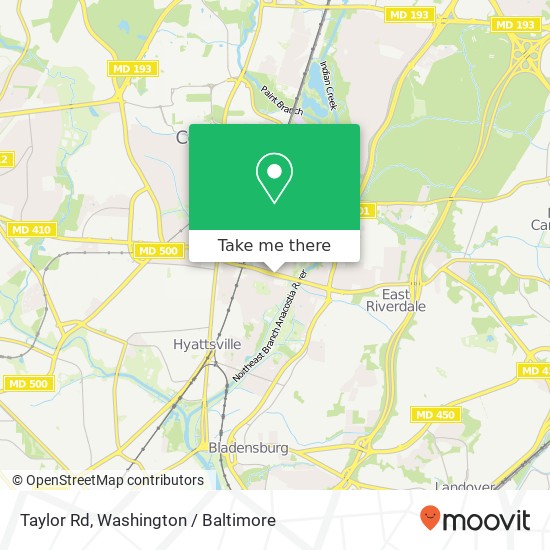 Mapa de Taylor Rd, Riverdale, MD 20737