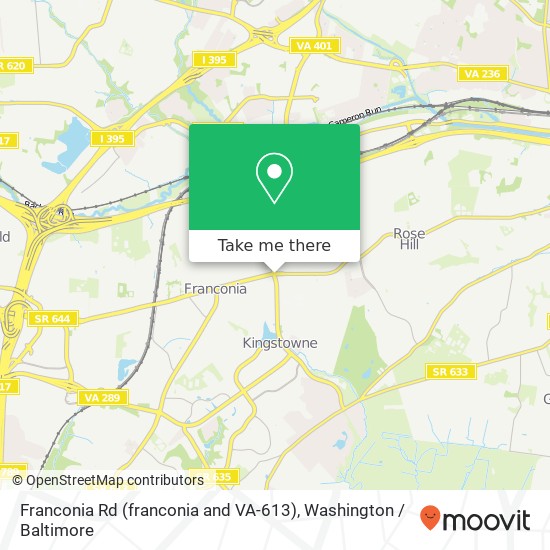 Franconia Rd (franconia and VA-613), Alexandria, VA 22310 map