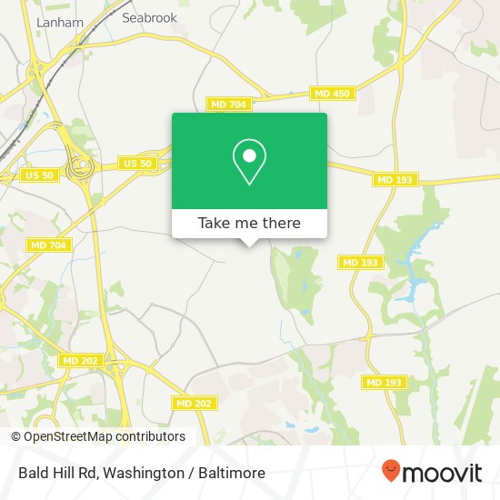 Mapa de Bald Hill Rd, Bowie (MITCHELLVILLE), MD 20721