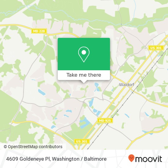 Mapa de 4609 Goldeneye Pl, Waldorf, MD 20603