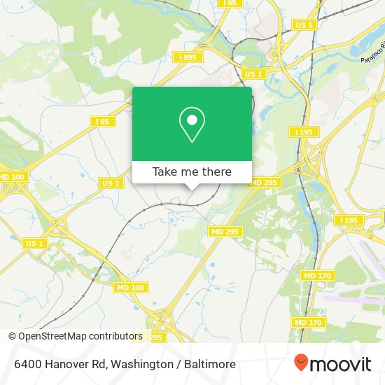 Mapa de 6400 Hanover Rd, Hanover, MD 21076