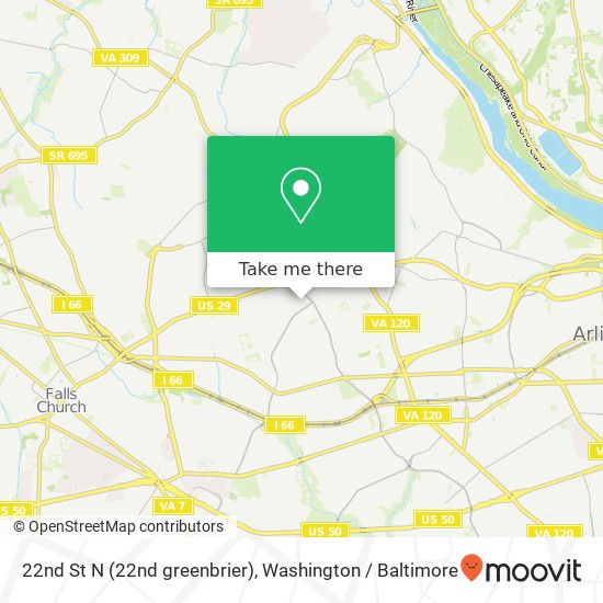 Mapa de 22nd St N (22nd greenbrier), Arlington, VA 22205