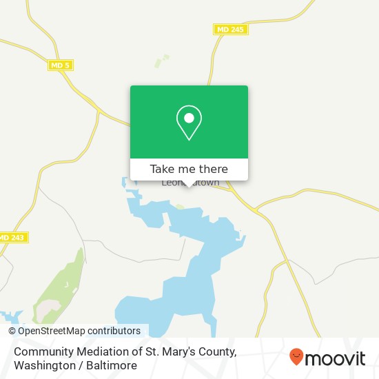 Mapa de Community Mediation of St. Mary's County